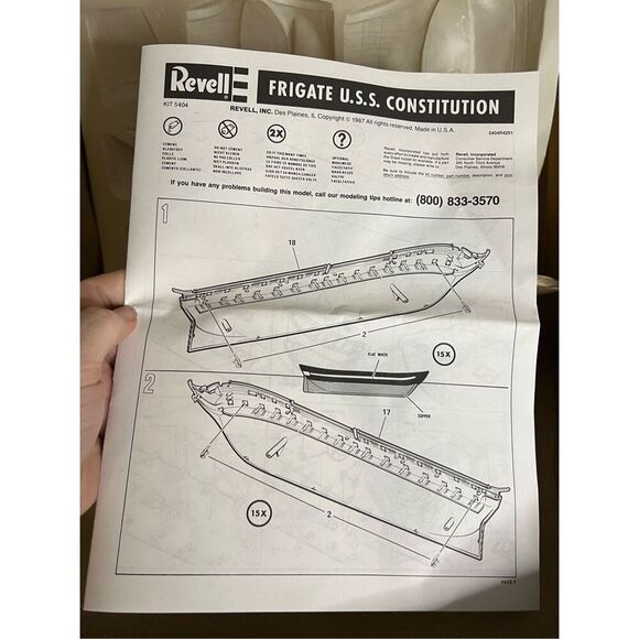 U.S.S. Constitution "Old Ironsides" Model Kit By Revell 85-5404  New Open Box - Picture 9 of 10